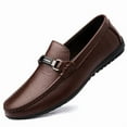 thumbnail image 1 of Men's Casual Loafers Slip On Leather Shoes Lightweight Driving Shoes Moccasins Classic Penny Loafer Flats Boat Shoes Outdoor Walking Shoes, 1 of 13