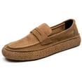 thumbnail image 1 of Men's Casual Loafers Slip On Leather Shoes Lightweight Driving Shoes Moccasins Classic Penny Loafer Flats Boat Shoes Outdoor Walking Shoes, 1 of 15