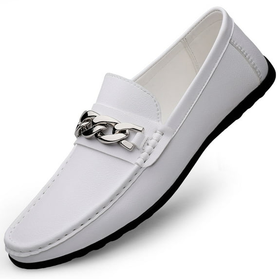 Men's Casual Loafers Slip On Leather Shoes Lightweight Driving Shoes Moccasins Classic Penny Loafer Flats Boat Shoes Outdoor Walking Shoes