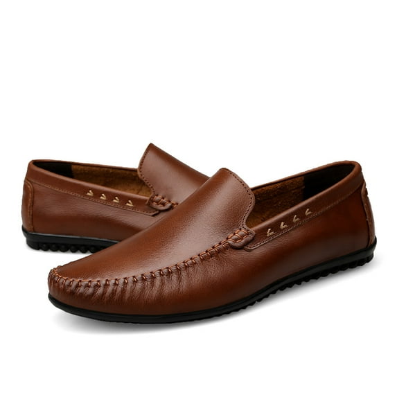 Men's Casual Loafers Slip On Leather Shoes Lightweight Driving Shoes Moccasins Classic Penny Loafer Flats Boat Shoes