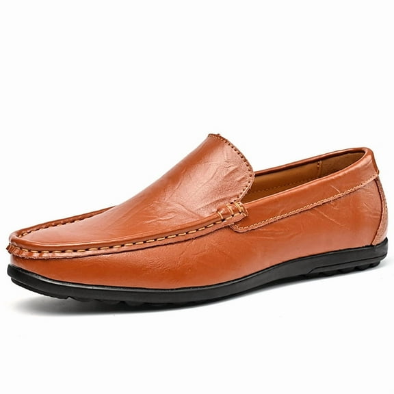 Men's Casual Loafers Slip On Leather Shoes Lightweight Driving Shoes Moccasins Classic Penny Loafer Flats Boat Shoes