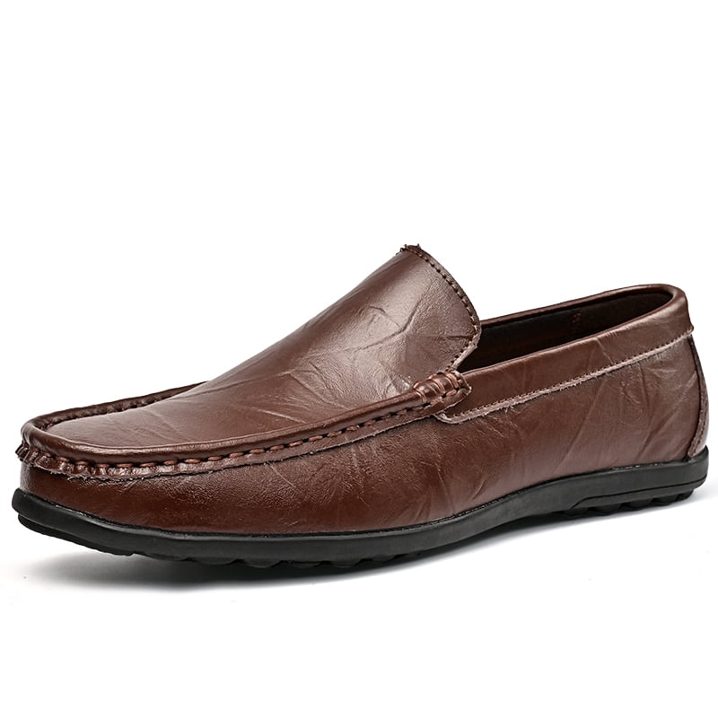Men's Casual Loafers Slip On Leather Shoes Lightweight Driving Shoes