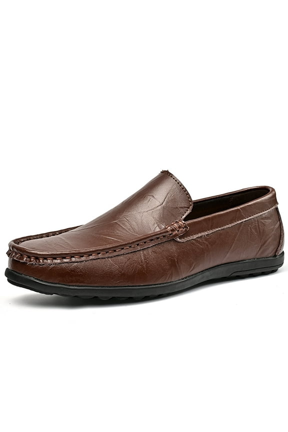Men's Casual Loafers Slip On Leather Shoes Lightweight Driving Shoes Moccasins Classic Penny Loafer Flats Boat Shoes