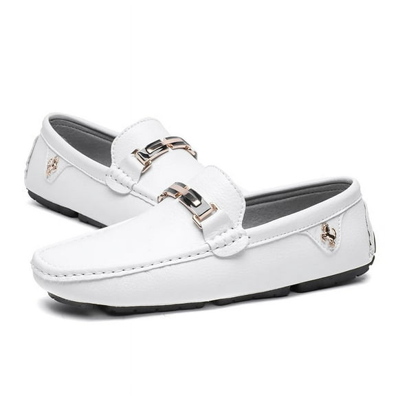 Men's Casual Loafers Slip On Leather Shoes Lightweight Driving Shoes Moccasins Classic Penny Loafer Flats Boat Shoes