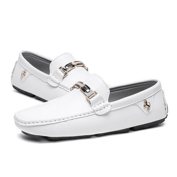 Men's Casual Loafers Slip On Leather Shoes Lightweight Driving Shoes Moccasins Classic Penny Loafer Flats Boat Shoes