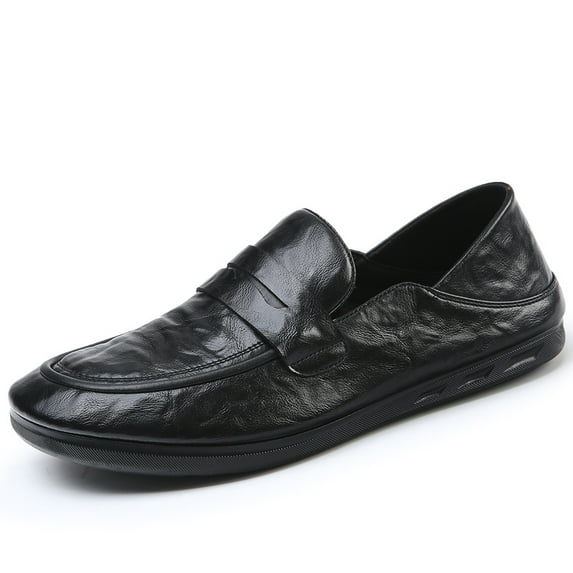 Men's Casual Loafers Slip On Leather Shoes Lightweight Driving Shoes Moccasins Classic Penny Loafer Flats Boat Shoes