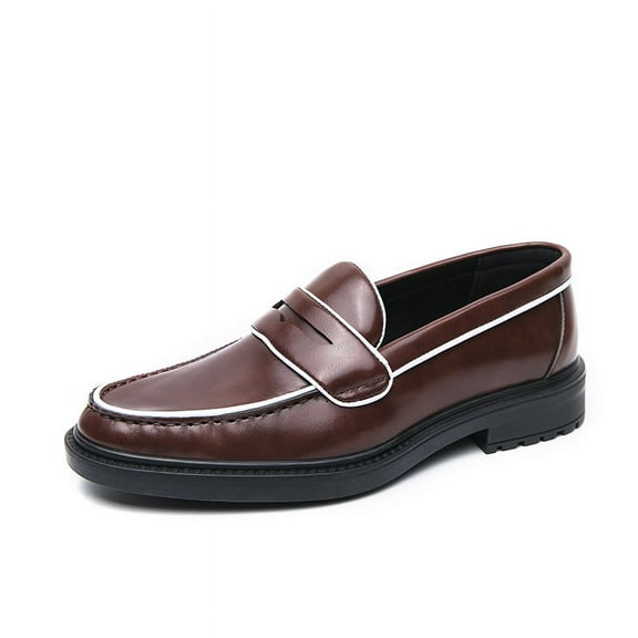 Men's Casual Loafers Slip On Leather Shoes Male Fashion Derby Dress Shoes Driving Shoes Moccasins Classic Penny Loafer Flats