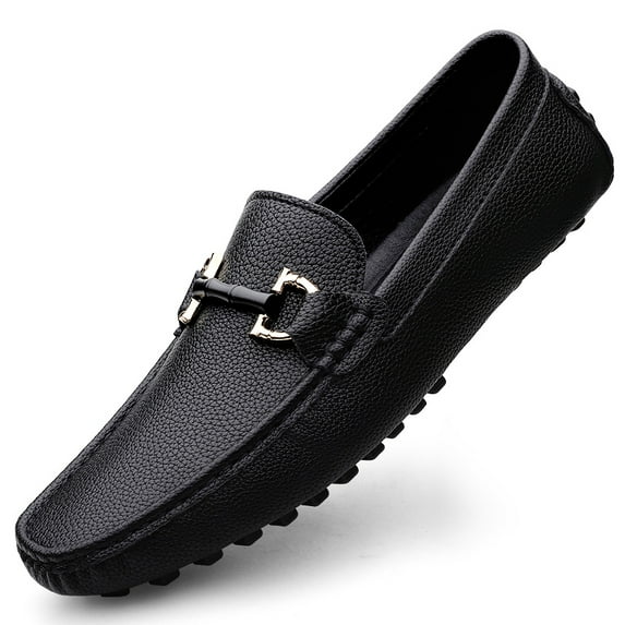 Men's Casual Loafers Slip On Leather Shoes Male Lightweight Driving Shoes Moccasins Classic Penny Loafer Flats Boat Shoes Outdoor Walking Shoes