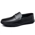 thumbnail image 1 of Men's Casual Loafers Slip On Leather Shoes Male Lightweight Driving Shoes Moccasins Classic Penny Loafer Flats Boat Shoes Outdoor Walking Shoes, 1 of 10