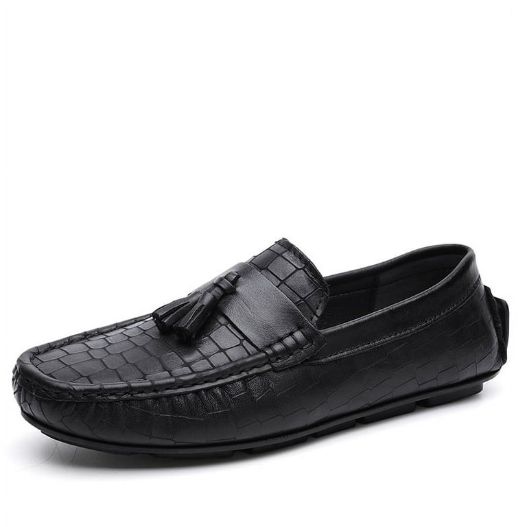 Men's Casual Loafers Slip On Leather Shoes Male Lightweight