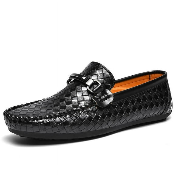 Men's Casual Loafers Slip On Leather Shoes Male Lightweight Driving Shoes Moccasins Classic Penny Loafer Flats Boat Shoes Outdoor Walking Shoes