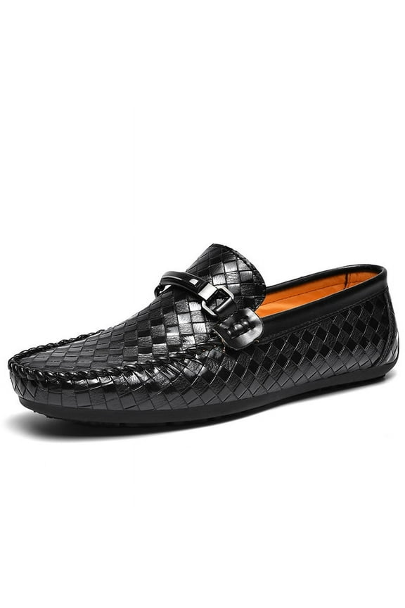 Men's Casual Loafers Slip On Leather Shoes Male Lightweight Driving Shoes Moccasins Classic Penny Loafer Flats Boat Shoes Outdoor Walking Shoes