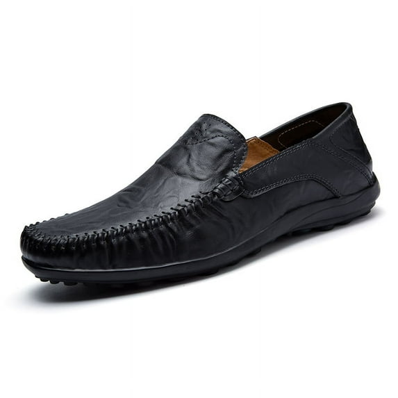 Men's Casual Loafers Slip On Leather Shoes Male Lightweight Driving Shoes Moccasins Classic Penny Loafer Flats Boat Shoes Outdoor Walking Shoes