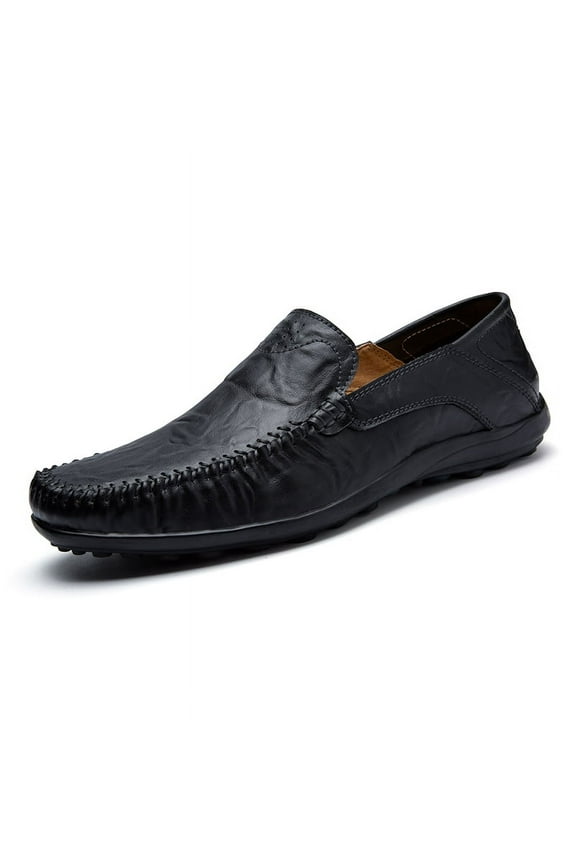 Men's Casual Loafers Slip On Leather Shoes Male Lightweight Driving Shoes Moccasins Classic Penny Loafer Flats Boat Shoes Outdoor Walking Shoes
