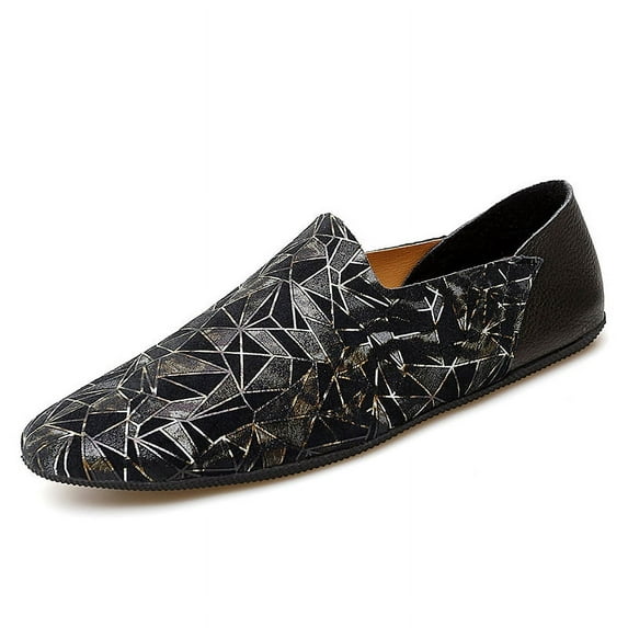 Men's Casual Loafers Slip On Leather Shoes Male Lightweight Driving Shoes Moccasins Classic Penny Loafer Flats Boat Shoes Outdoor Walking Shoes