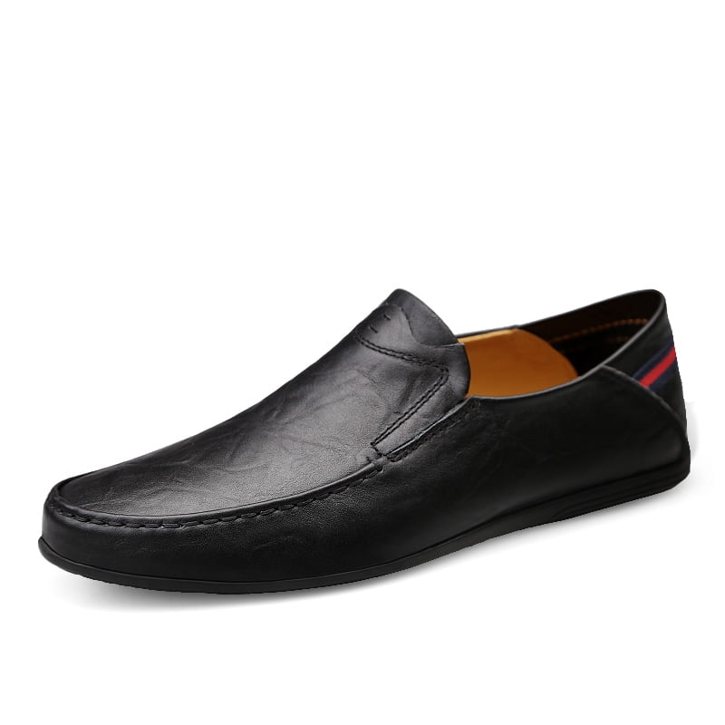 Men's Casual Loafers Slip On Leather Shoes Male Lightweight Driving Shoes Moccasins Classic Penny Loafer Flats Boat Shoes Outdoor Walking Shoes