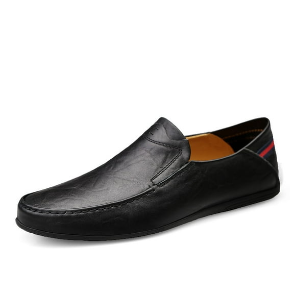 Men's Casual Loafers Slip On Leather Shoes Male Lightweight Driving Shoes Moccasins Classic Penny Loafer Flats Boat Shoes Outdoor Walking Shoes