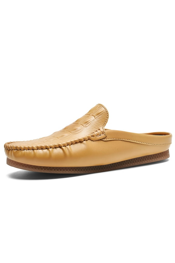 Men's Casual Loafers Slip On Leather Shoes Male Lightweight Slippers Driving Shoes Moccasins Classic Penny Loafer Flats Boat Shoes