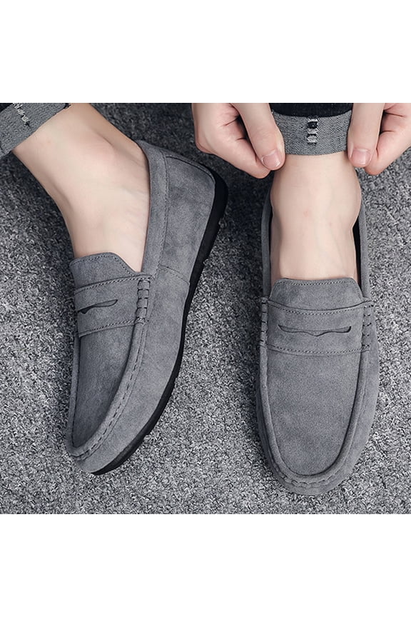 Men's Casual Loafers, Stylish Laceless Driving Shoes, Soft Arch Support Sole, Versatile Everyday Wear, Comfortable Spring Summer Footwear Gray