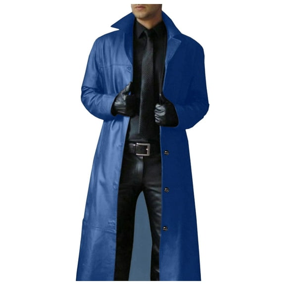 Men's Casual Long Cardigan Coat Button Front Solid Color Jacket Windbreaker Warm Fashion Outerwear Stylish Comfortable Lightweight