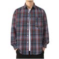 thumbnail image 1 of BVnarty Plaid Shirts for Men Casual Long Sleeve Blouse Shirt, Pocket Design, Turndown Collar, Plaid Print, Acrylic Fabric, Ideal for Daily Outdoor Wear, 1 of 5