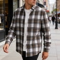 thumbnail image 1 of Men's Casual Long Sleeve Button-Down Shirt with Checkered Pattern and Chest Pockets, 1 of 9
