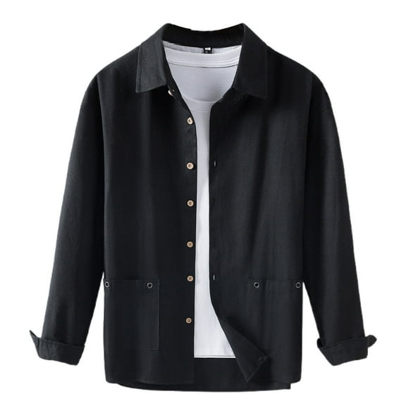 Men's Casual Long Sleeve Button Down Shirt Slim Fit Comfortable Breathable Pure Color Dress Shirt for Everyday Wear Spring Summer Fall Mens Summer Lightweight Pullover Tee Shirts