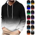 thumbnail image 1 of Men's Casual Long Sleeve Hooded Sweatshirt Flannel Print Pullover Loose Fit Cozy Winter Layer Streetwear Top | JASKFLY,Army Green L, 1 of 5