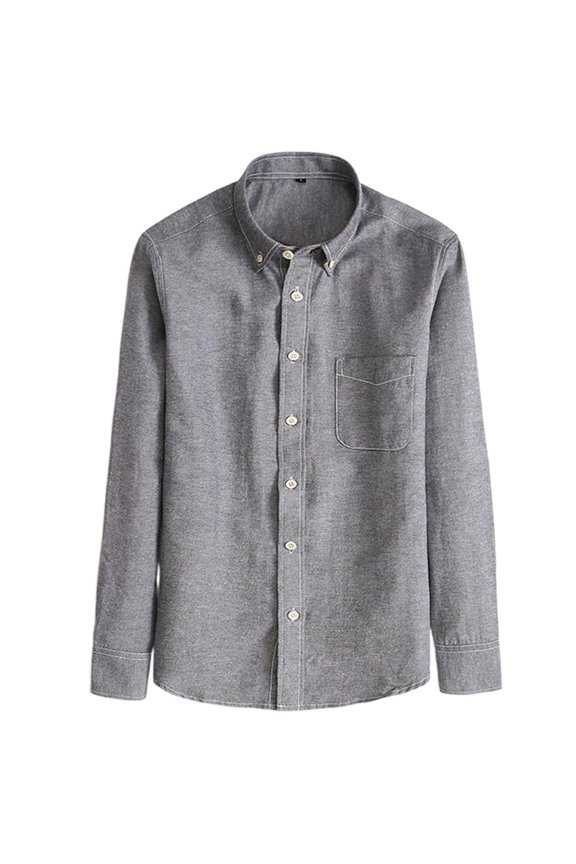 Men's Casual Long Sleeve Shirt Oxf Ord Fabric Minimalist Style for Every Occasion for Business or Leisure Wear