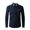 thumbnail image 1 of Men's Casual Long Sleeve Shirt - Pocket Detail, Lightweight, Polyester-Spandex, Sizes (M-XXXXL), Versatile Layering, 1 of 5