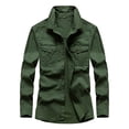 thumbnail image 1 of Men's Casual Long Sleeve Shirt Solid Color Fashion Top Comfortable Stylish Breathable Soft Fabric Slim Fit Business Casual Wear Men's Oversized Tee Summer Tops Streetwear, 1 of 2