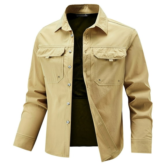 Men's Casual Long Sleeve Shirts for Outdoor Activities Comfortable Button-Down Design for Daily Wear and Hiking Breathable Fabric for All Seasons Mens T-Shirts Cool Music with Pocket and Collar