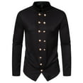 thumbnail image 1 of Men's Casual Long Sleeve Stretch Dress Shirt Men's Stretch Wrinkle Free Dress Shirts Steampunk Vintage Gothic Victorian Blouse Shirt Formal Wedding Prom Long Sleeve Slim Fit Button Down Shirt, 1 of 1