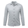 thumbnail image 1 of Men's Casual Long Sleeve Stretch Dress Shirt Men's Dress Shirts Long Sleeve Wrinkle-Free Stretch Shirts Solid Formal Regular Fit Button Down Shirts Collared Business Work Shirt, 1 of 4
