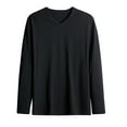 thumbnail image 1 of Men's Casual Long Sleeve V-Neck Pullover Sweatshirt Comfortable Solid Blouse for Daily Wear, 1 of 2