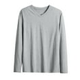 thumbnail image 1 of Men's Casual Long Sleeve V-Neck Pullover Sweatshirt Comfortable Solid Blouse for Daily Wear, 1 of 2