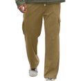 thumbnail image 1 of Men’s Casual Loose Fit Cargo Pants with Drawstring Waist, Lightweight Breathable Cotton Trousers for Everyday Wear, 1 of 5