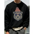 thumbnail image 1 of Men's Casual Loose Fit Crew Neck Sweatshirt With Bear Head Graphic Print, Chicago-Inspired Design, 1 of 6