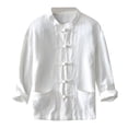 thumbnail image 1 of Men's Casual Loose Fit Long Sleeve Solid Shirt Spring Summer Comfortable Breathable Stylish Top Men's Tops T-Shirt Casual Crew Neck Loose, 1 of 9