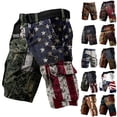 thumbnail image 1 of Men's Casual Loose Fit Multi-Pockets Military Cargo Shorts Camo Print Cargo Shorts with Multiple Pockets and Relaxed Fit Army Green L, 1 of 3