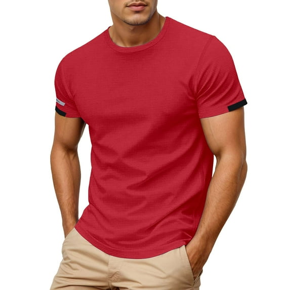 Men's Casual Loose Fit Round Neck Short Sleeve T-Shirt Breathable Comfortable Tee for Daily Sports and Summer Wear