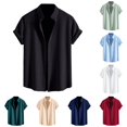 thumbnail image 1 of Men's Casual Loose Fit Short Sleeve Printed Shirt for Everyday Wear from Men Shirts 2 Black M, 1 of 8