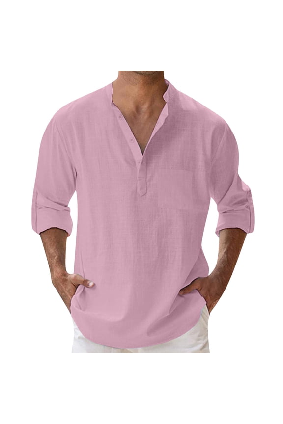 Men's Casual Loose-Fit Summer Shirt Lightweight Solid Tops for Everyday Wear with Pocket Mens T-Shirts Extra Large Six Pack Medium Slim Summer