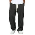 thumbnail image 1 of Men’s Casual Loose Fit Waffle Knit Cargo Pants with Drawstring Waist and Multiple Pockets for Everyday Wear, 1 of 4