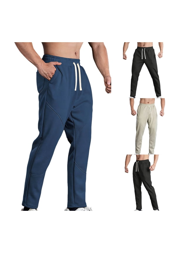 Men’s Casual Loose Joggers, Trousers, Sweatpants, Elastic Waist Straight Leg, Quick Dry Breathable Stretchy, Gym Workout Daily Wear Activewear | AESTIVO,Black M
