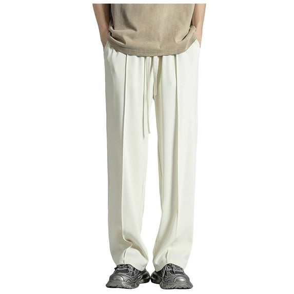 Men's Casual Loose Draped Large Size Wide Leg Pants Casual Trousers with Pockets M-3XL