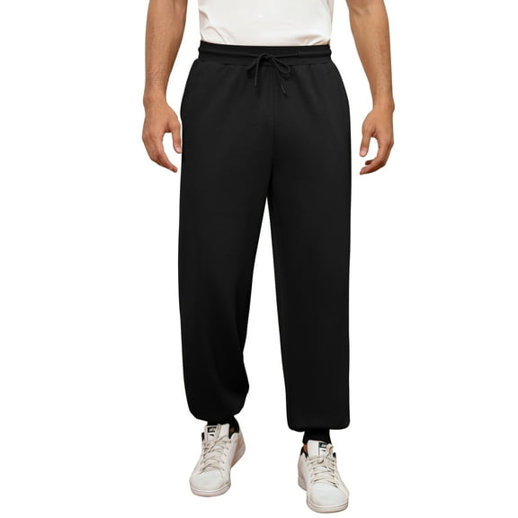 Men's Casual Lounge Pajama Yoga Jogger Pants Open Bottom Sweatpants with Pockets