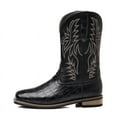thumbnail image 1 of Men's Casual Low Boots Winter Boots Classic Embroidered Square Toe Boots Country Boots Mid-Calf Western Cowboy Boots, 1 of 6