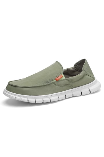 NEW MEN GREEN FLAT SLIP ON SHOES SIZE 10 SIMANLAN Mens Slip On Loafers, Lightweight Mesh Breathable  main image 3