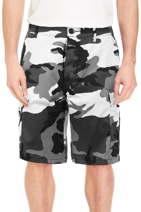 Men's Casual Military Army Camo Camouflage Tactical Utility Cargo Shorts (Black, 46)